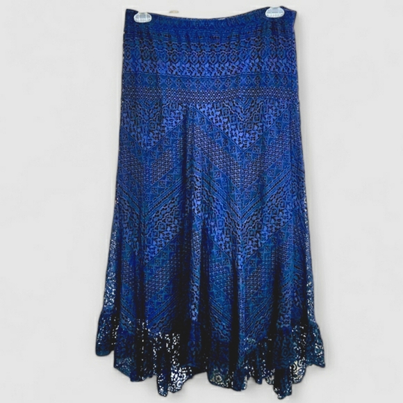 Lace Skirt Dark Moody Blue Witchy Hem Whimsygoth Fairygoth Dark Romance Party - Picture 8 of 11
